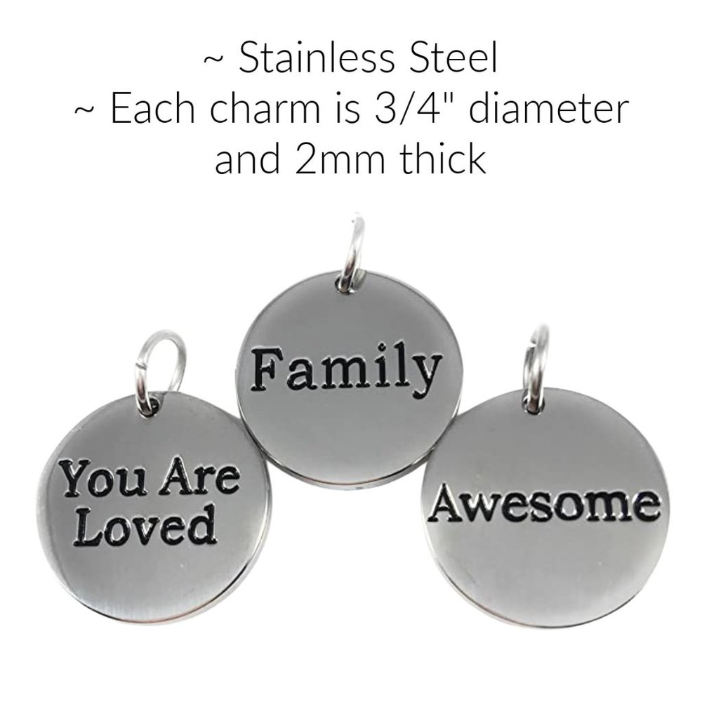 Inspirational Message Word Charms Set of 3 - Picture 2 of 2